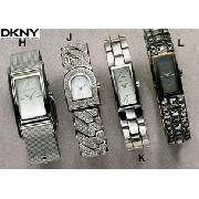 DKNY Silver Crystal Weave Watch
